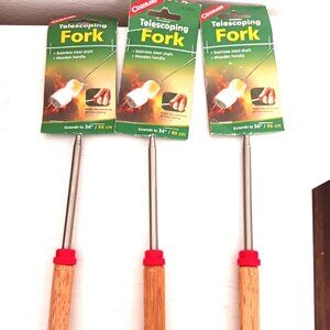 Coghlans Telescopic Roasting Forks Lot Of 3 New Extends 34" Hot Dog- Marshmallow